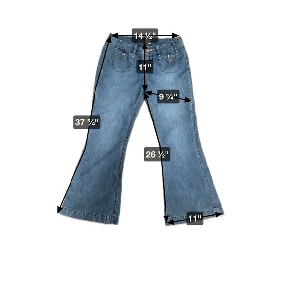 Beau Medium Wash‎ Festival Rodeo Western Casual Y2K Retro Flared Leg Jeans 10P - Picture 2 of 6